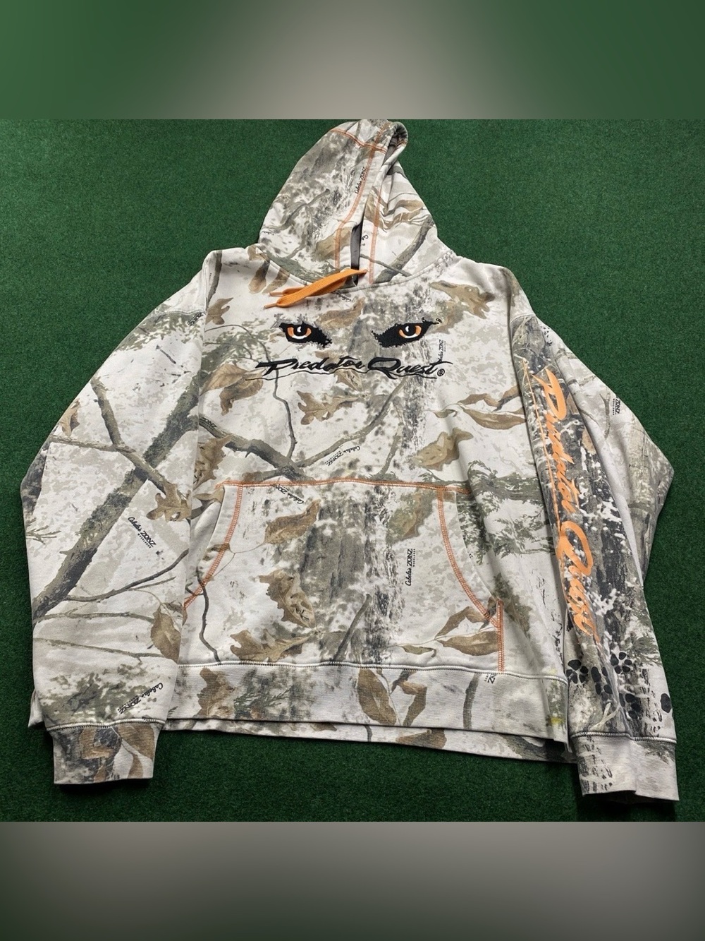 Vintage Cabelas Camo Hoodie Mens Large Camouflage Hunting Sweatshirt